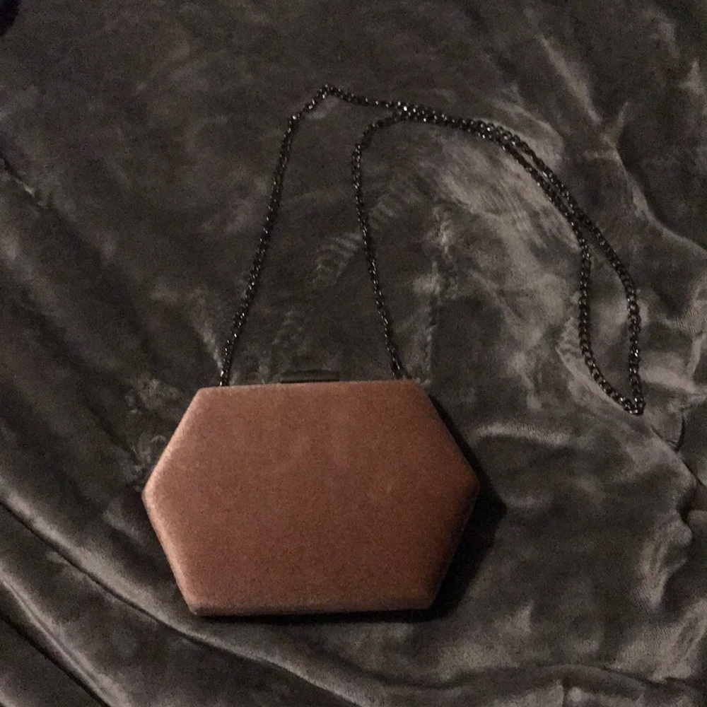 Pink crossbody clutch